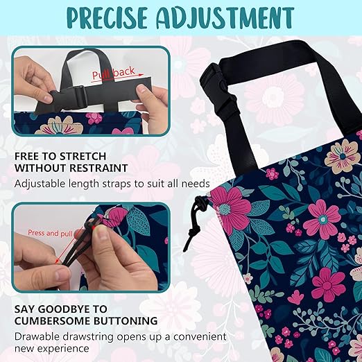 KXWQTRDD Car Trash Bag Watercolor Floral and Green Leaves Leak-Proof Car Garbage Bag with Drawstring Foldable Canvas Trash Bin with Adjustable Buckle for Car Accessories