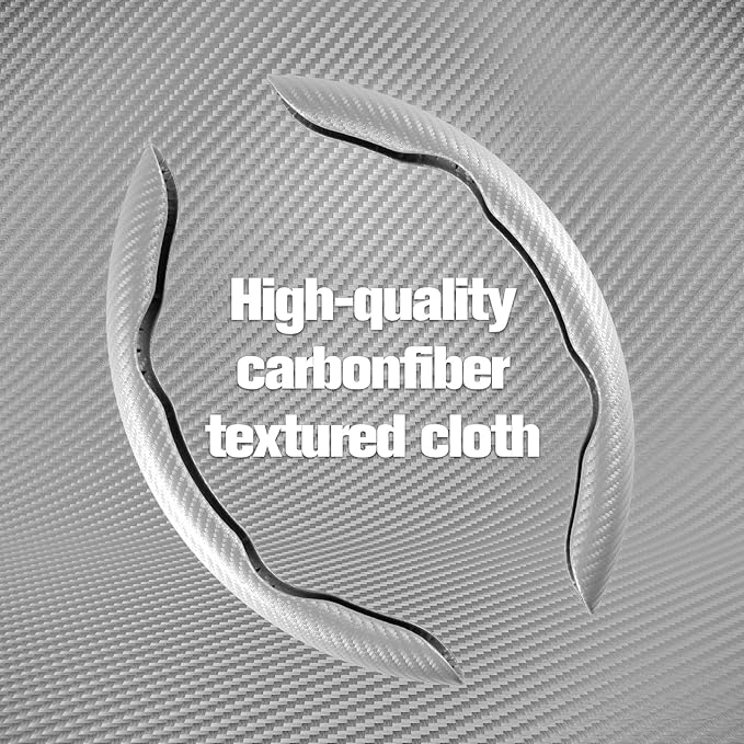 Amiss Carbon Fiber Anti-Skid Steering Wheel Cover, Universal 99% Car Wheel Cover Protector