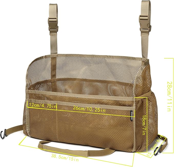 Car net Pocket Handbag Holder, car Purse Holder can be Used to Store Items, Protective Barrier for Children and Pets in The Back seat of car, Helps to Drive Safely (Khaki)