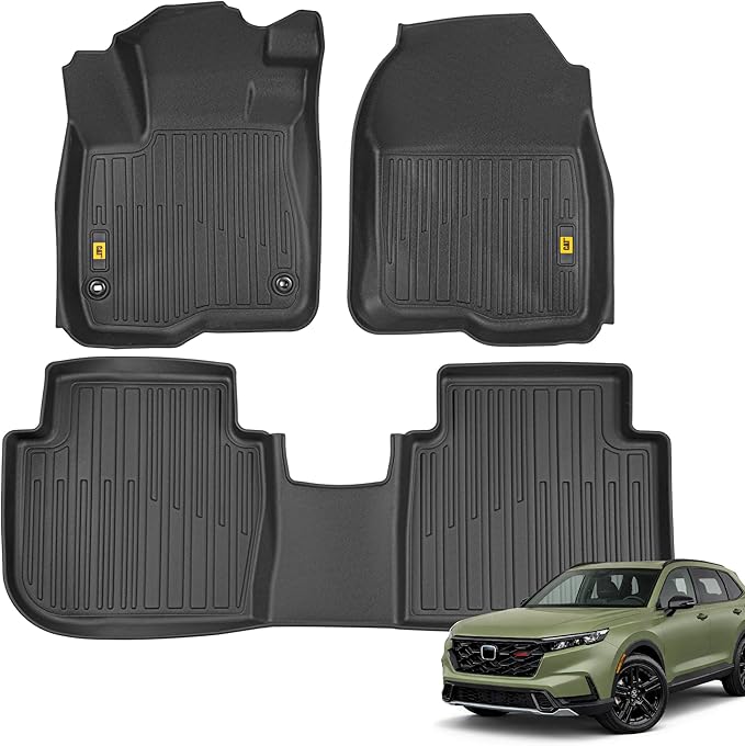 CAT® JustFit™ 3D Custom Fit Floor Mats for Honda CRV 2023, 2024, 2025, 2026 - Heavy Duty Floor Liner Protection Laser Measured, Honda CRV Accessories Car Floor Liners