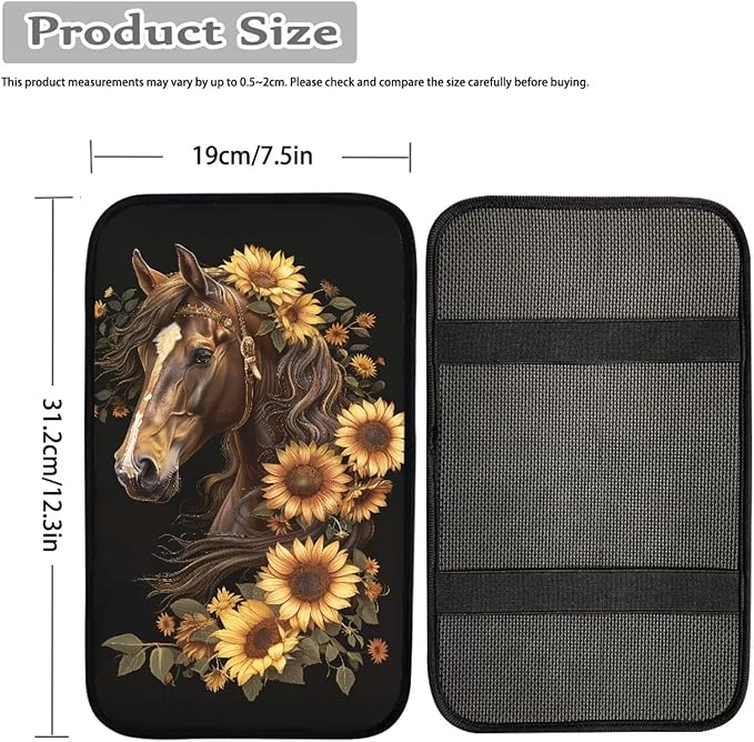 Biyejit Car Center Console Armrest Cushion Cover Pad Car Interior Decor Accessories Universal Fit for Sedan, Truck, SUV