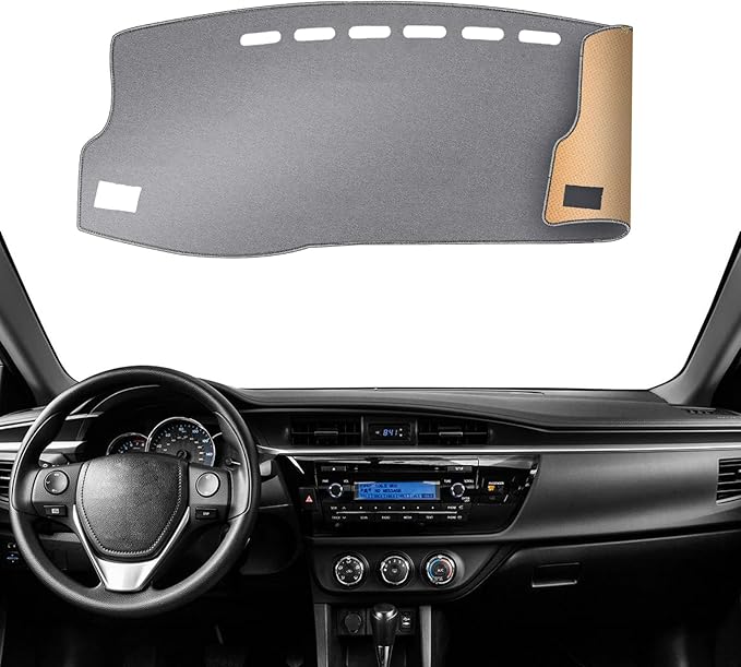 KEYOOG Dashboard Cover Dash Mat Fit for to-yota Corolla 2018-2014 (for Left Hand Drive),Car Dash Board Mat Anti-Glare Carpet,Non-Slip Pad Sunshield Protector (Grey)