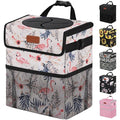 Vankor Cute Car Trash Can, Car Accessories for Women Interior Can Trash Bag Hanging Automotive Garbage Cans Pink Flamingo