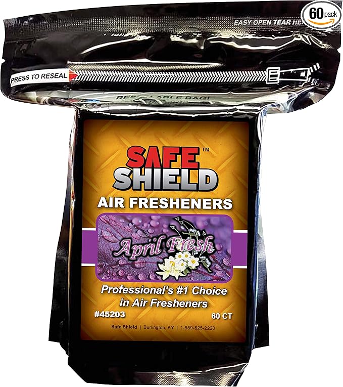 SAFE SHIELD AIR FRESHENER PADS SCENTS 60 COUNT CAR LOT AUTO RENTAL DETAILER DEALERSHIP (APRIL FRESH)