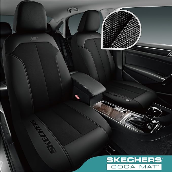 Skechers Car Seat Covers,GOGA Mat Oxford Cloth Seat Covers,Waterproof Car Seat Covers Full Sets,Automotive Universal Fit Seat Cover for Most Cars, Suvs, Trucks,Black