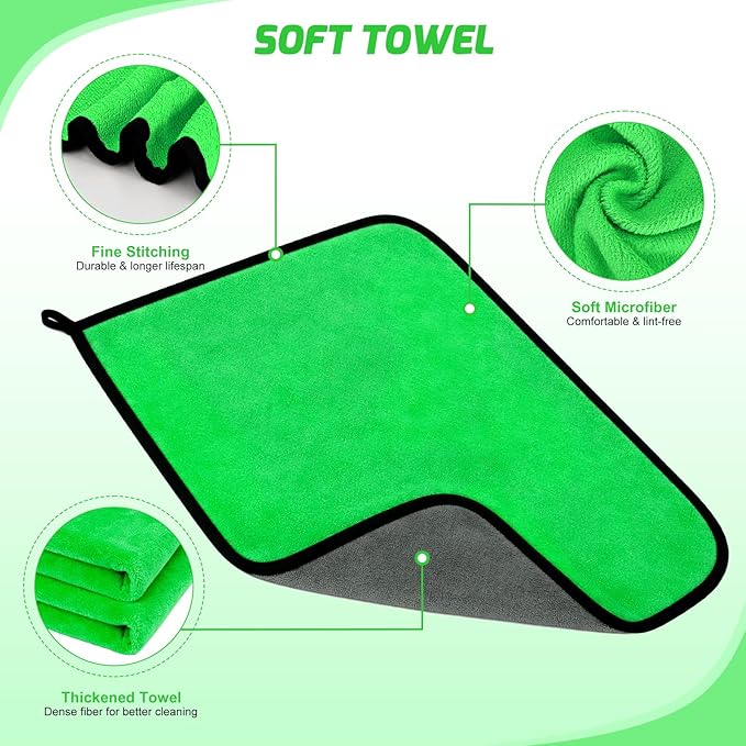 Nilight 15PCS Car Detailing Kit Auto Cleaning Tools Wash Set with Storage Carry Bag Beginners Easy to Use for Interior Exterior Car Care Clean Windshield Dashboard Seat Air Vents Wheels Tires, Green