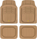 Cat® CAMT-9014 (4-Piece) Heavy Duty Deep Dish Rubber Floor Mats, Trim to Fit for Car Truck SUV & Van, All Weather Total Protection Durable Liners