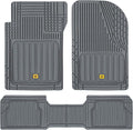 Cat® ToughLiner™ Gray Car Floor Mats - Heavy Duty Trim to Fit Floor Mats for Trucks - All-Weather Truck Accessories & Odorless Rubber Automotive Floor Mats - Car Mats & SUV Floor Liners for Car