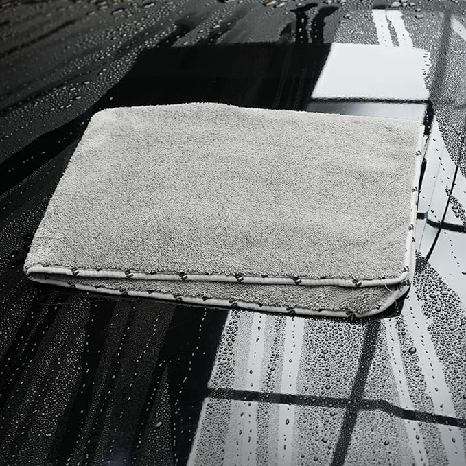 SPTA Drying Towel, Car Wash Drying Towel for Car wahing, Highly Absorbent, 1Pack Large Microfiber Towel Without Scratches or Water Spots, 26.4 x 38.2 inch, Grey-MT035