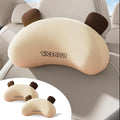 Cute Panda Car Neck Pillow & Lumbar Support Memory Foam Cushion for Driving Adjustable Headrest Waist Pillow for Most Seats (Brown, Headrest 2Pcs)