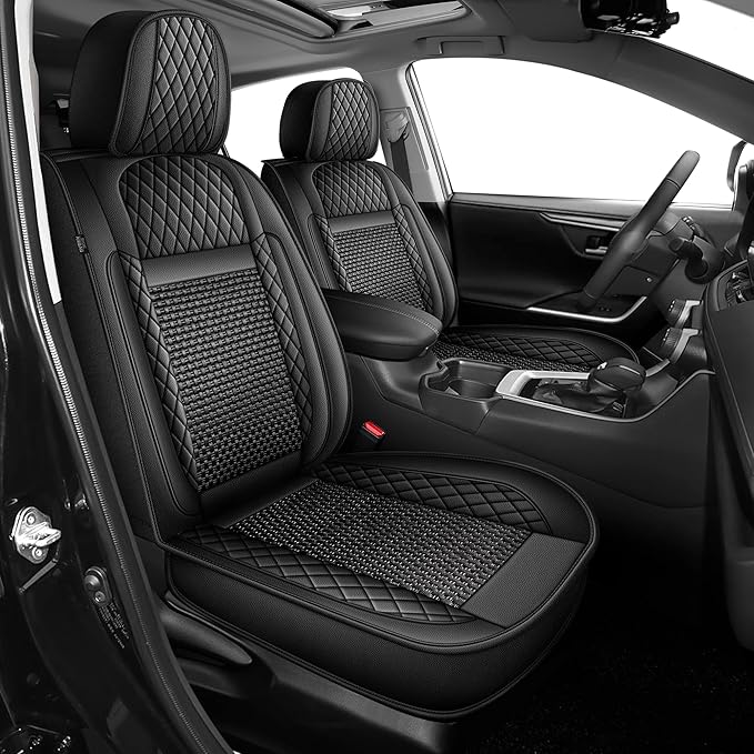Ahsrnl Seat Covers Fit for Subaru Crosstrek 2016-2025 2026 Full Set Cooling Ice Silk Faux Leather Seat Covers Breathable Seat Cushion Protector（5 Seat,Black）