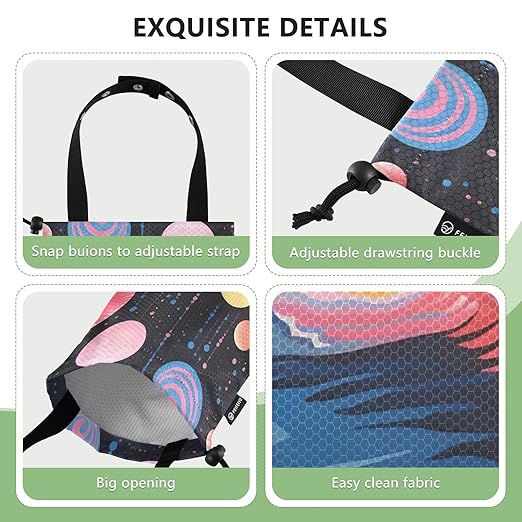ALAZA Hanging Car Trash Bags Garbage Bag Trash Can for Back Seat Small Colorful Painting Abstract Washable Storage Bag Retractable 2 Pack