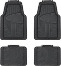 Amazon Basics 4-Piece Premium All-Season Anti-Slip Rubber Floor Mats, All Weather Protection for Cars, SUVs and Trucks, Universal Trim to Fit, Black