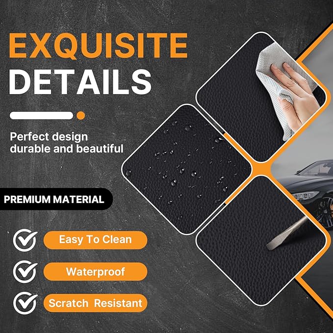 Pengchen Waterproof 5 Car Seat Covers for Lexus 1999-2025 95% Models, Premium Faux Leather Automotive Front and Back Seat Protectors Compatible with Airbag Black & Black Line