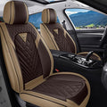 BYXN Car Seat Covers for Jeep Wrangler 2000-2026,Breathable Nappa Leather Car Seat Protector,Front Seat Covers Automotive Seat Cushion with Airbag Compatible(Front Seats,Beige-Brown)