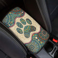 Suobstales Boho Mandala Paw Print Car Armrest Pad Soft Center Console Arm Rest Protector Cover Universal Car Interior Accessories Decoration