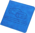 HARFINGTON Car Registration and Insurance Holder 5.63" x 5.31" PU Leather Vehicle Glove Box Organizer Storage Accessories Men Women Car ID Holder for License ID Card Bank Card, Dark Blue