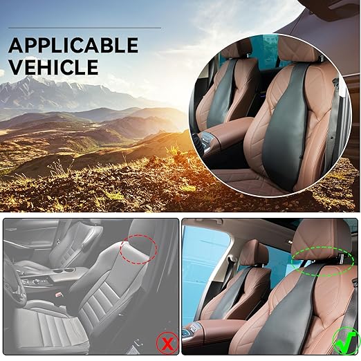 XUKEY Inflatable Car Lumbar Back Support Cushion,Back Pain Relief Car Seat Lumbar Cushion,Adjustable Air Motion Backrest to Suit Personal Habits and Contours (Black)