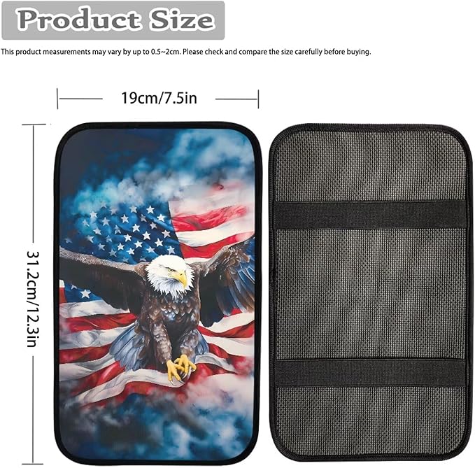 Eagle Flag Arm Rest Car Car Center Console Cover Auto Console Armrest Cover Easy to Install Universal Cars Interior Accessories Cars Arm Rest Cover 12.3 x 7.5 Inch