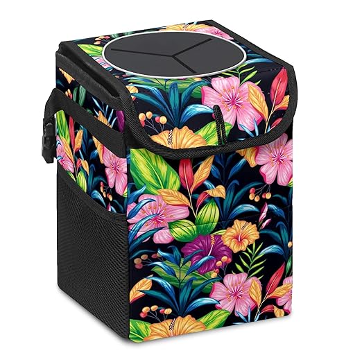 GVGHIDZ Car Trash Can – Multi-Purpose, Lightweight and Portable with Durable Water-Resistant Coating, No Installation Required, Practical and Ample Capacity, Variety of Colors.Rose Flower