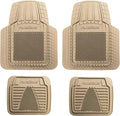 PantsSaver 3D All Weather Car Floor Mats - Trimmable Waterproof Rubber Liners All Season Protection for Car, Truck, SUV, Minivan - Fits Honda, Ford, Toyota, Nissan, Hyundai, Jeep & More 4 PC Set, Tan
