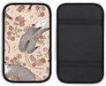 Befuddled Possums Flowers Car Center Console Cushion Pad,Waterproof Armrest Seat Box Cover Protector,Comfortable Car Decor Accessories Fit for Most Cars, Vehicles, SUVs