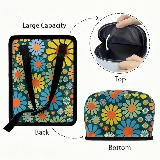 Vehicle Trash Can & Organizer – Leak-Resistant 5L Portable Garbage Bin with Lid & Pockets for SUV, Truck & Car | Collapsible & Washable (Vibrant Flowers)