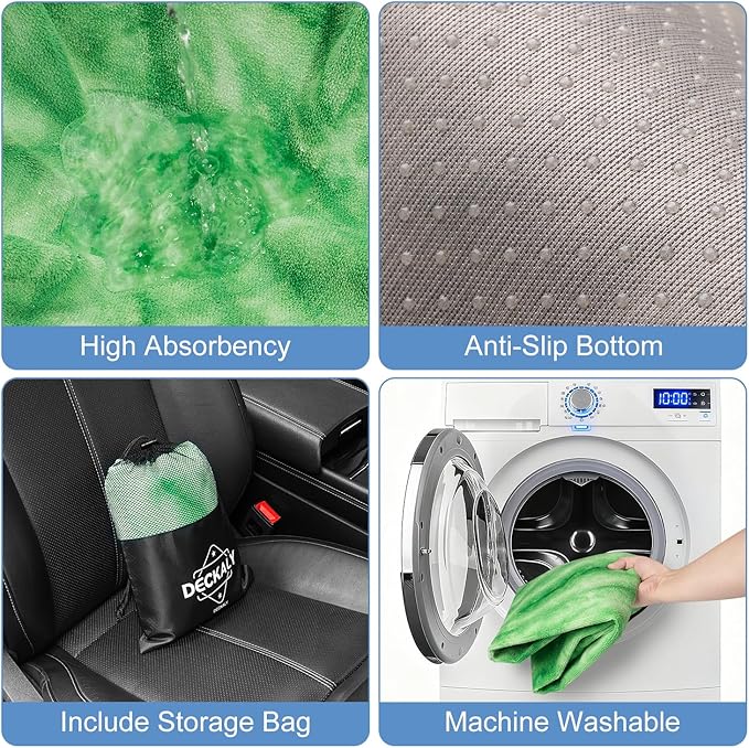 Car Seat Towel Covers with Storage Bag, Waterproof Sweatproof Towel Seat Cover Universal Front Seat Covers Machine Washable Non-Slip Seat Protector for Gym Workouts(Green, 1Pcs Front Seat Cover)