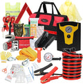 Vetoos Car Roadside Emergency Kit with Jumper Cables, Auto Road Side Safety Kit for Vehicles - with Premium Carry Bag, Portable Air Compressor