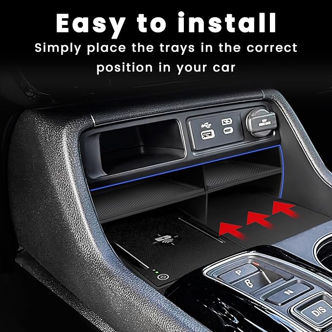 Neepiar Center Console Organizer Compatible with 2023 2024 2025 2026 Honda Pilot/ 2026 Honda Passport Secondary Storage Box ABS Material Insert Divider Interior Accessories