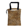 KXWQTRDD Car Trash Bag Brown Leopard Leak-Proof Waterproof Car Garbage Bag with Drawstring Foldable Canvas Trash Bin with Adjustable Buckle for Car Accessories, Travelling, Camping