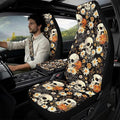Qeluxign 5-Piece Car Accessories Set Skull Daisy Spider Web Universal Fit PU Leather Seat Covers Seatbelt Pads and Armrest Cover for Cars, Trucks, SUVs