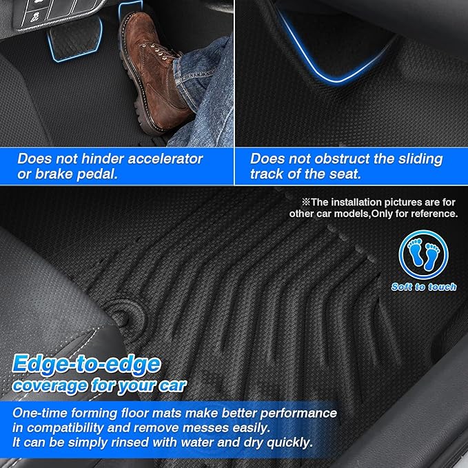 Transit Floor Mats - Car Mats for Ford Transit 150/250/350 2022-2026, All Weather Floor Mat for Transit Accessories, Heavy Duty Rubber Mats, Car Accessories