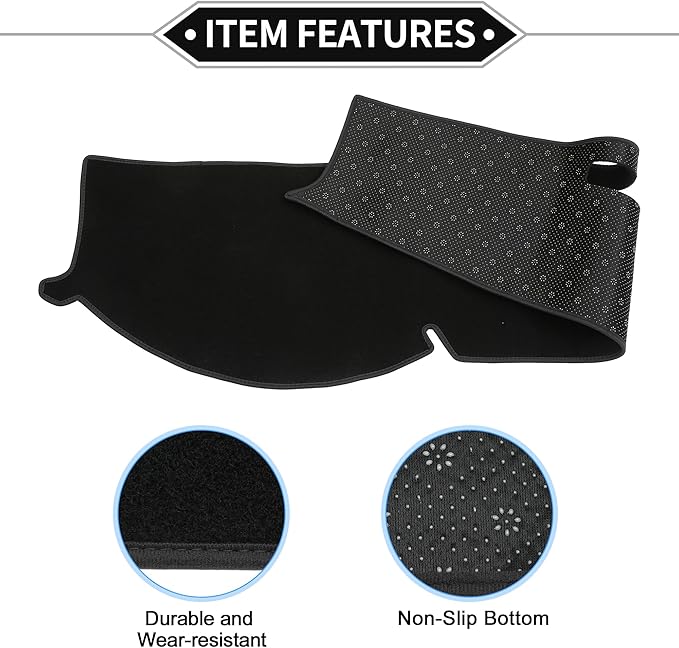 Dash Cover Compatible for Toyota Tacoma 2005-2015, Non-Slip Polyester Black Center Console Dashboard Cover Pad Carpet