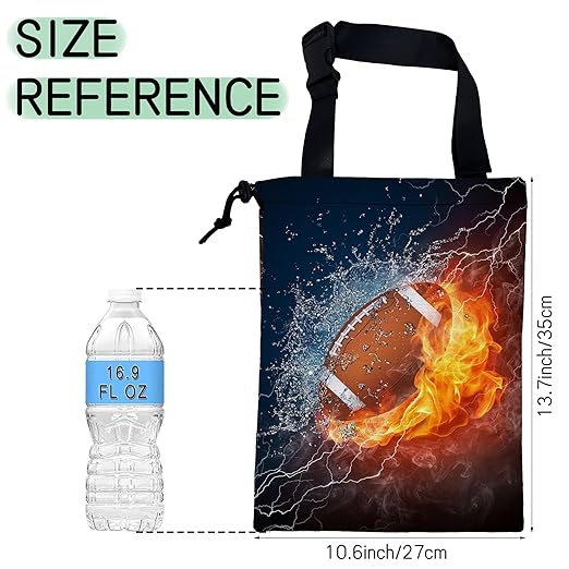 NHNXHWIA American Football Car Trash Bag,Fire and Water Hanging Drawstring Car Garbage Bag,Waterproof Canvas Car Back Seat Organizer with Adjustable Buckle,for Vehicles,SUVs,Camping,Road Trips