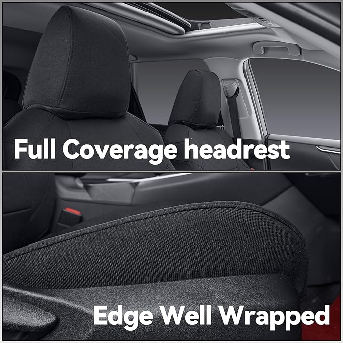 coverdream Corolla Cross Polyester Seat Covers Custom Fit for 2023-2026 Toyota Corolla Cross Hybrid S,SE,XSE,Nightshade SUV,Fully Covered,Breathable Cloth Car Seat Protector (Full Set,Black)