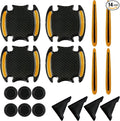 Car Door Protector-Door Handle Shielding Film, Door Dampening Pads, and Door Corner Guards for All Car Models - Noise Reduction & Anti-Scratch Solution (Orange)
