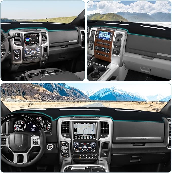 Dash Cover Mat Compatible with 2010 2011 2012 2013 2014 2015 2016 2017 2018 Dodge Ram 1500 2500 3500 Accessories Dashboard Cover Pad Carpet Dash Board Protector Sunshield Cover