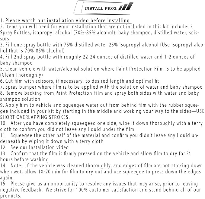 Install Proz Self-Healing Clear Paint Protection Bundle-Hood Strip, Door Edge, and Door Cup Protectors