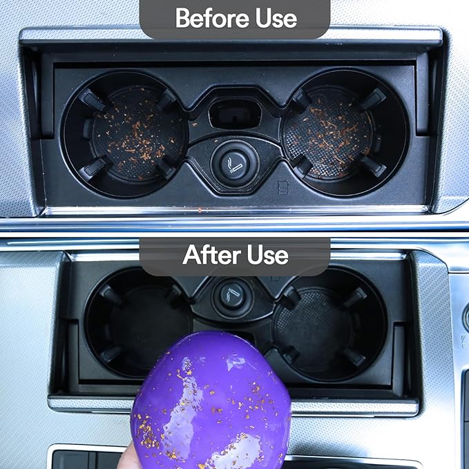 PULIDIKI Car Cleaning Gel Cleaning Putty Car Detailing Kit Car Interior Cleaner Car Slime Cleaner Dust Cleaning Supplies Car Accessories Car Gifts for Men Women Purple (2Pack)