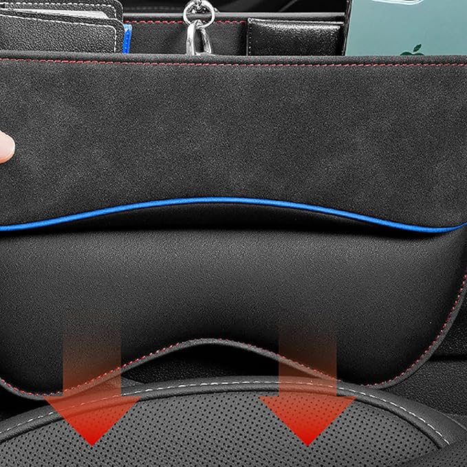 Sonhomay Car Seat Gap Filler Organizer, Leather Car Console Organizer Front Seat, Car Console Side Storage Box for Cell Phone Glasses Key Card, Car Seat Side Organizers Car Interior Accessories