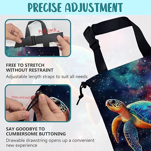 KXWQTRDD Colorful Galaxy Nebula Car Garbage Bag Sea Turtle Drawstring Car Trash Bag Hanging for Back Seat with Adjustable Buckle Canvas Vehicle Trash Can Easy-to-Install