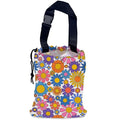 NHNXHWIA Groovy Flower Car Trash Bag,Retro Daisy Hanging Drawstring Car Garbage Bag,Waterproof Canvas Car Back Seat Organizer with Adjustable Buckle,for Vehicles,SUVs,Camping,Road Trips