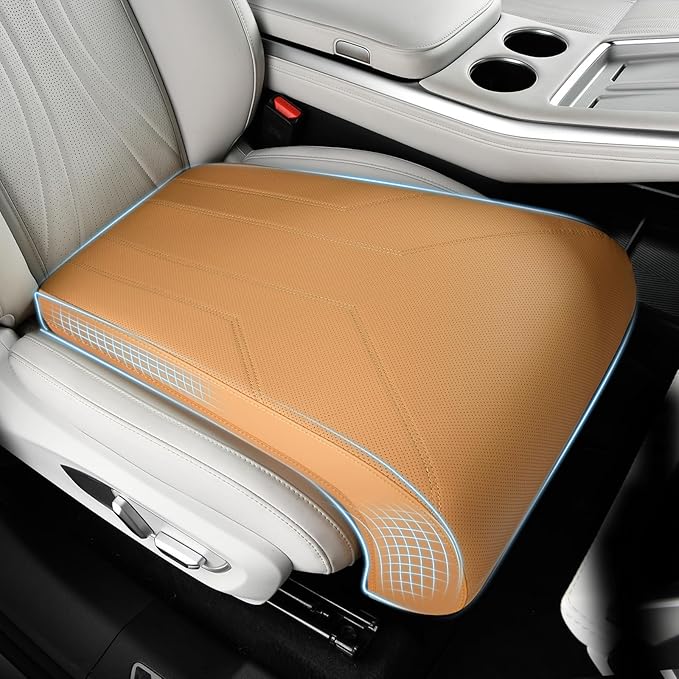 FLORICH Car Seat Extender Leg Extender Support Cushion for Driver Seats Office Chair, Leather Carseat Leg Support for Long Drivers Universal Car Seat Cushion Legs Rest Pads-Brown