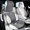FLORICH Car Seat Cushion & Lumbar Support Pillow & Car Neck Pillow Ergonomic and 100% Memory Foam, Upgraded Larger and Breathable Car Seat Cushion & Back Support Pillow - Grey