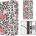 BAUCIWLD Premium Car Registration and Insurance Card Holder, Cute PU Leather Car Document Holder, Vehicle Glove Box Car Organizer with Magnetic Closure for Driver License, Cards Leopard Rose