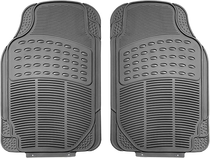 WYLF Automotive Floor Mats Climaproof Trimmable Non-Slip Vinyl Floor Mats-Full Set Gray for Cars, Universal Fit, Floor Mats for Sedan, SUV, Truck Floor Mats