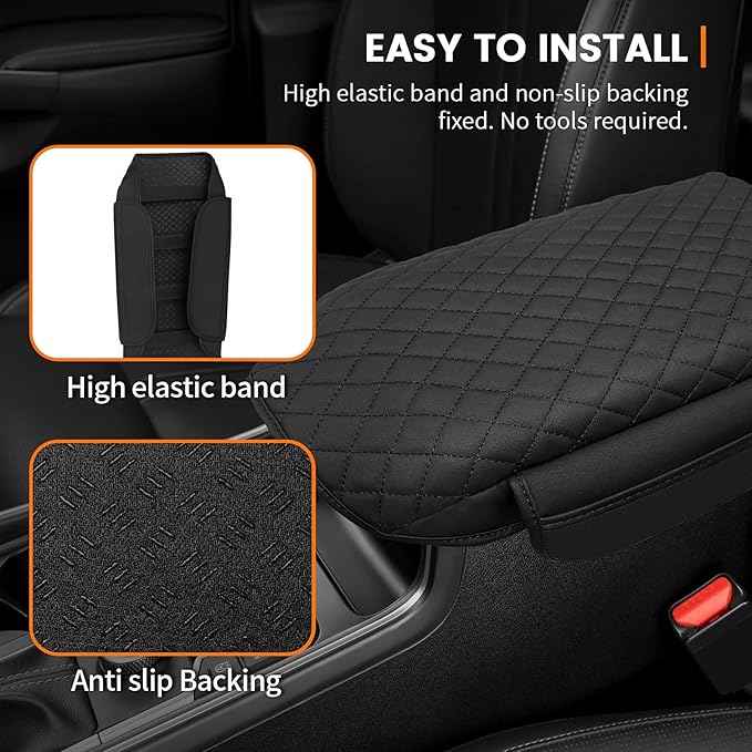 Custom for Center Console Cover Kia Sorento 2026 2025 2024 2023 2022 2021 Armrest Cover Accessories PU Leather Armrest Seat Box Cover Protector with Pockets Storage Bag