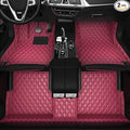 All-Weather car Floor MATS-Suitable for 99% of car Models,Leather car mat, offering Personalized Embroidery and Multiple Color Options,Provide Protection for car Rug (Wine red)