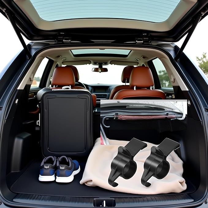 JJLFresheners 2 Pcs Car Umbrella Holder,Trunk Hooks Hanger Holder Clip,Universal Headrest Organizer Clip Portable Umbrella Trunk Back Purse Stand Bags, Multifunctional Car Back Seat Hanging Hooks